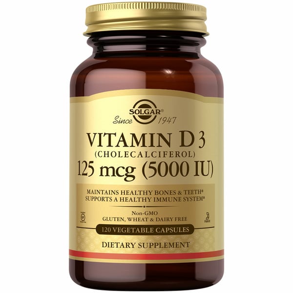 Vitamin D Solgar Vitamin D3, 125 mcg, Vegetable Capsules hero