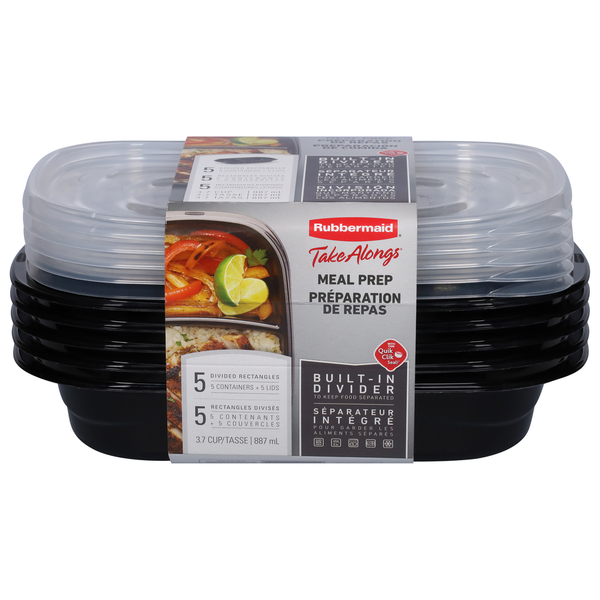 Food Wraps & Storage Rubbermaid Containers + Lids, Meal Prep, Divided Rectangles hero