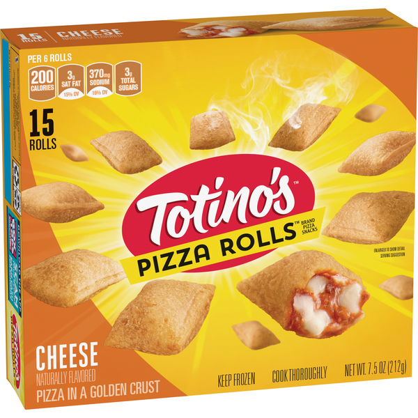 Totino's Cheese Flavored Pizza Rolls Frozen Kids Snacks Microwave Air Fryer Ready hero