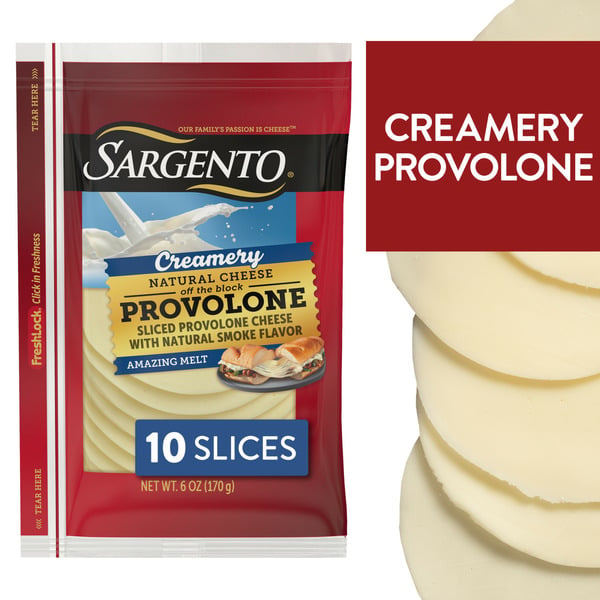 Packaged Cheese Sargento Creamery Sliced Provolone Natural Cheese hero