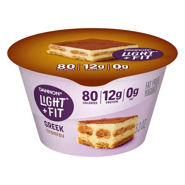 Yogurt Dannon Light + Fit Tiramisu Greek Fat Free Yogurt Cup hero