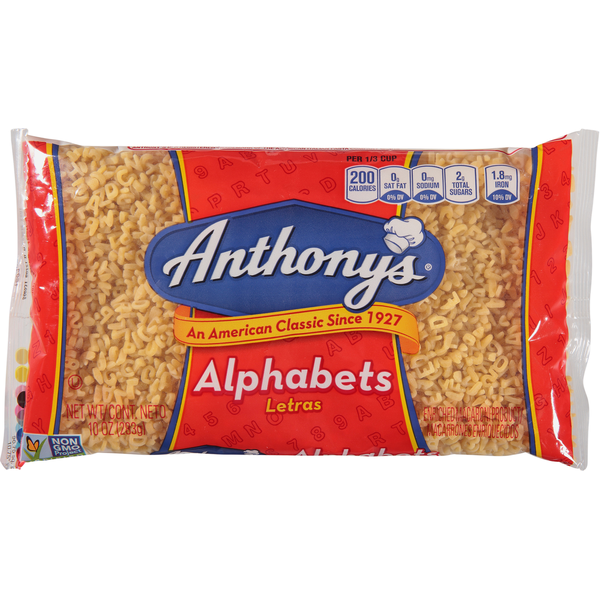 Dry Pasta Anthony's Alphabets hero