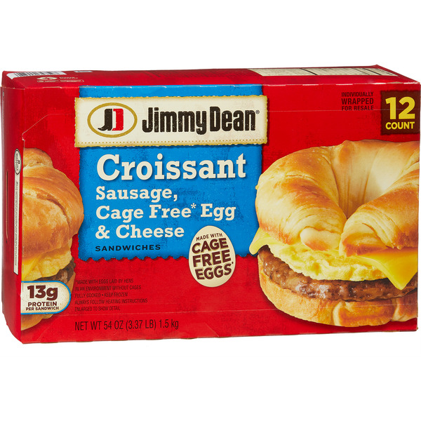 Jimmy Dean Croissant Sandwich, Sausage, Cage Free Egg & Cheese, 12 ct