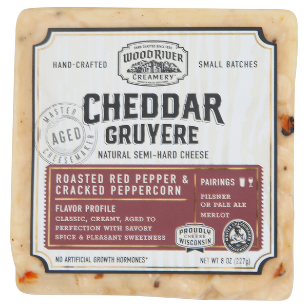 Specialty Cheeses Wood River Creamery Cheese, Gruyere, Cheddar, Roasted Red Pepper & Cracked Peppercorn hero