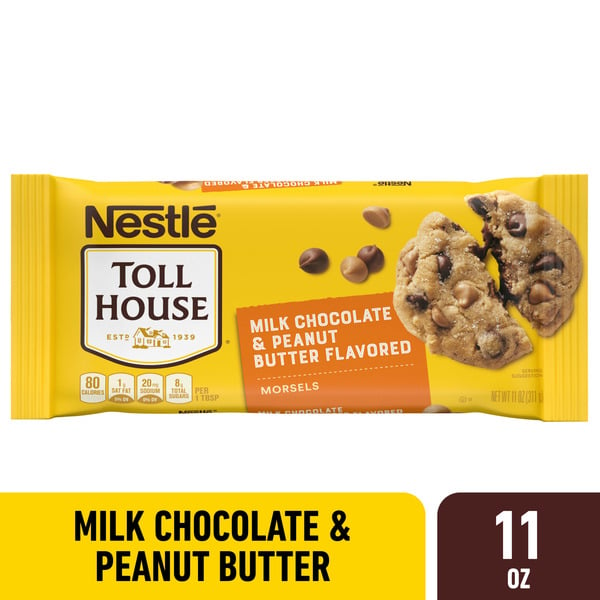 Baking Ingredients Toll House Milk Chocolate & Peanut Butter Morsels hero