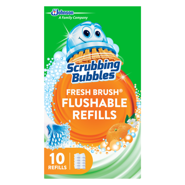 Cleaning Products Scrubbing Bubbles Fresh Brush Toilet Cleaning System Flushable Refill, Citrus hero