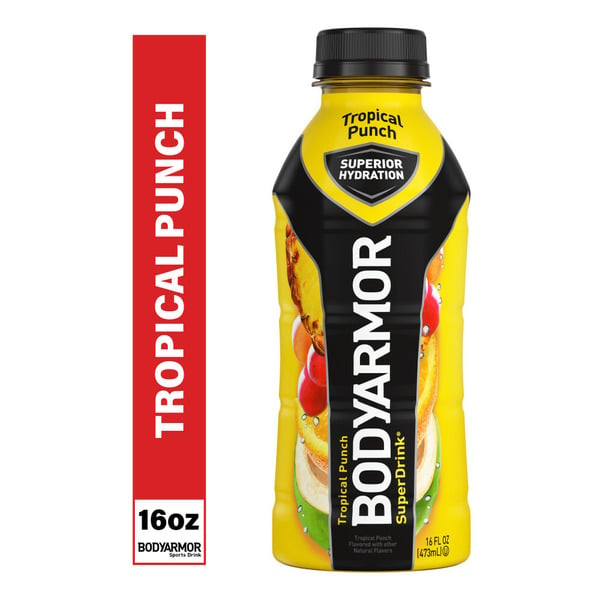 Juice & Nectars BODYARMOR SuperDrink Tropical Punch Electrolyte Hydration Sports Drink hero