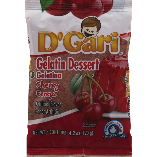 Doughs, Gelatins & Bake Mixes D'Gari Gelatin Dessert, Cherry hero