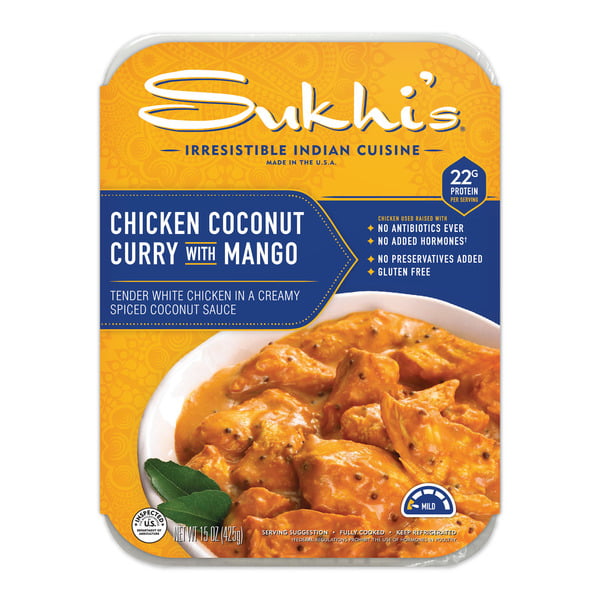 Frozen Meals Sukhi's Indian Chicken Coconut Curry Family Entree Meal, Mild hero