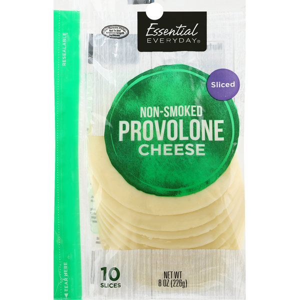 Packaged Cheese Essential Everyday Cheese, Provolone, Non-Smoked, Sliced hero