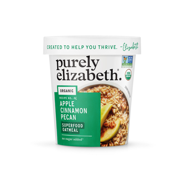 Cereal Purely Elizabeth Apple Cinnamon Superfood Oatmeal Cup, Organic hero