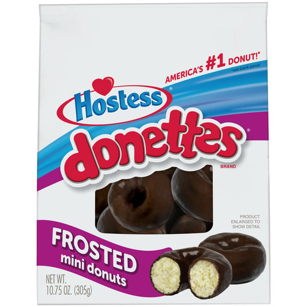 Cookies & Cakes Hostess Frosted Mini DONETTES Bag Chocolate Breakfast Treats hero