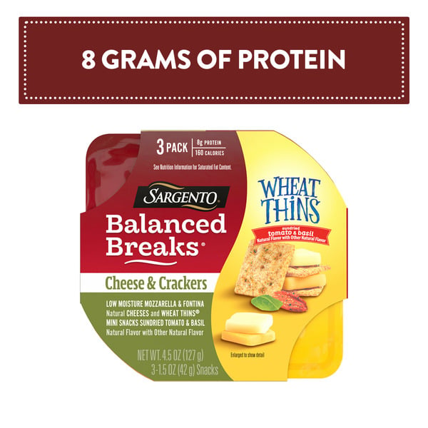 Sargento Balanced Breaks, Cheese & Crackers, 3 Pack hero