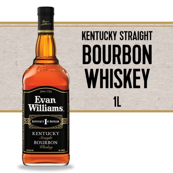 Whiskey Evan Williams Black Bourbon hero