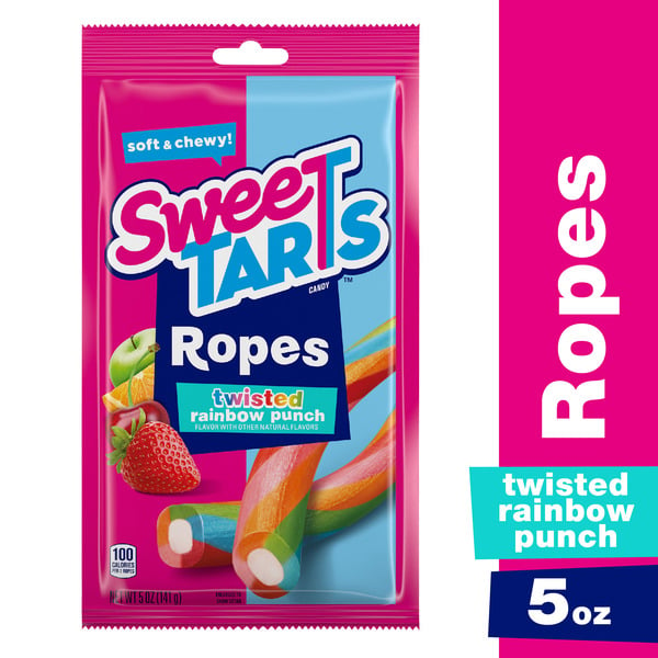 SweeTARTS Candy, Twisted Rainbow Punch, Soft & Chewy, Ropes hero