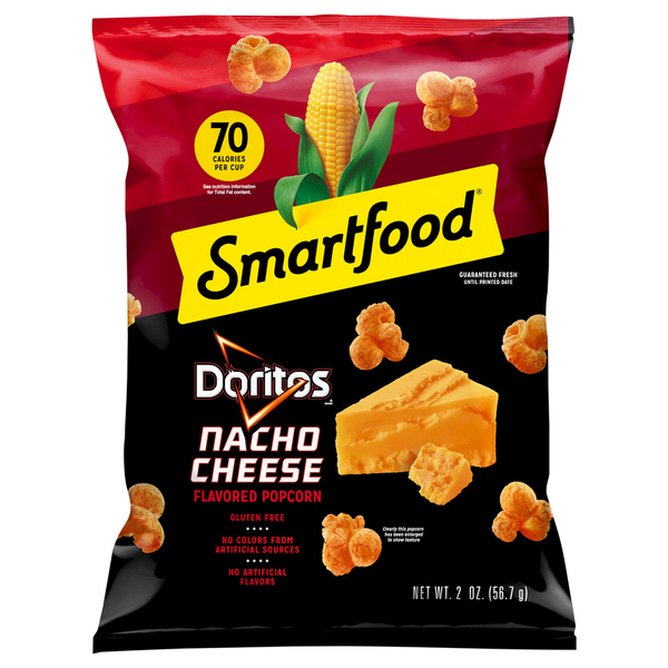 Smartfood Popcorn, Nacho Cheese Flavored hero