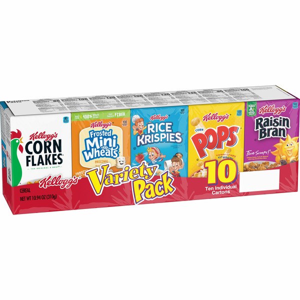 Cereal Kellogg's Cold Breakfast Cereal, Single Serve, Kids Snacks, Variety Pack hero