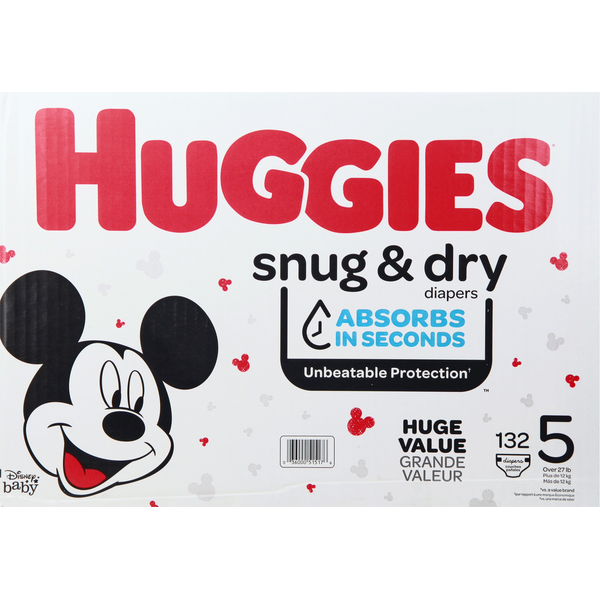 Diapers & Wipes Huggies Snug & Dry Baby Diapers, Size 5 (27+ lbs) hero