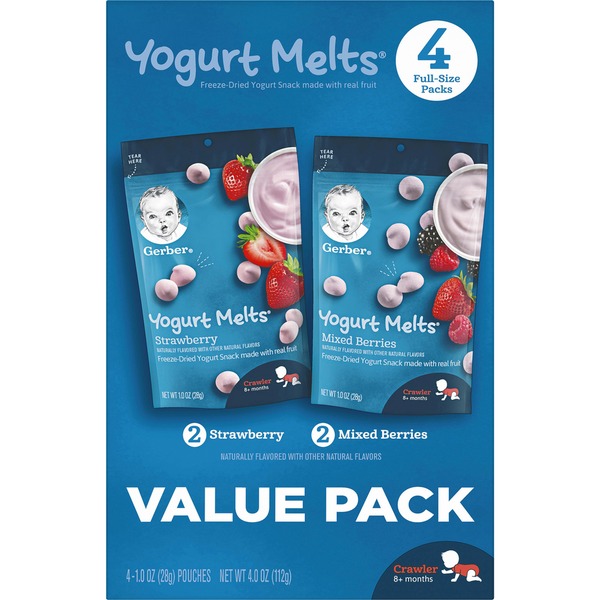 Yogurt Gerber Yogurt Melts Strawberry & Mixed Berry Variety Set Bag hero