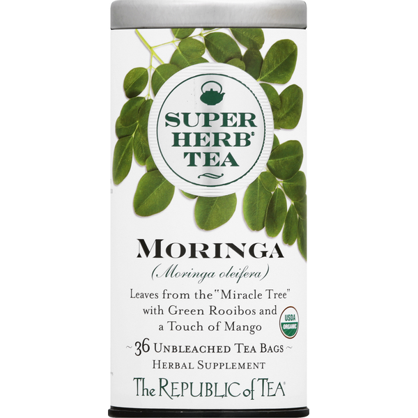 Tea The Republic of Tea Super Herb Tea, Moringa, Bags hero