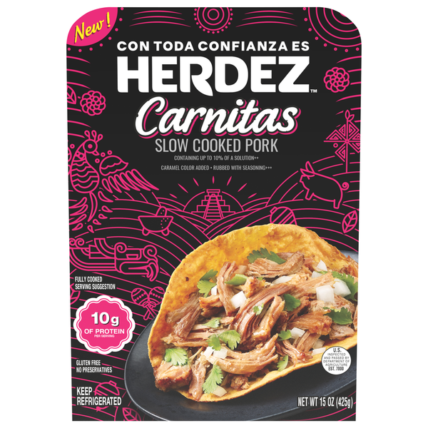 Prepared Meals Herdez Pork, Slow Cooked, Carnitas hero