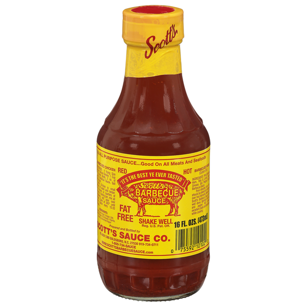 Marinades & Meat Preparation Scott's Barbecue Sauce, Fat Free, Red Hot hero