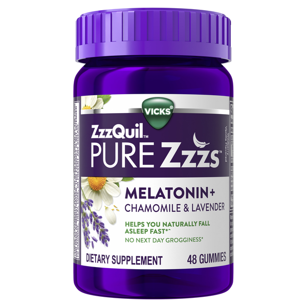 Candy & Chocolate Vicks PURE Zzzs Melatonin Sleep Aid Gummies, 1mg, Dietary Supplement hero