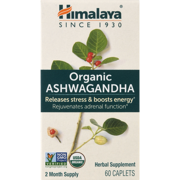 Stress & Sleep Aids Himalaya Ashwagandha, Organic, Caplets hero