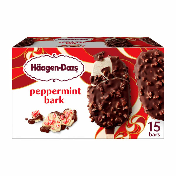 Ice Cream & Desserts Haagen-Dazs Peppermint Bark Bars, 15 x 3 Oz hero