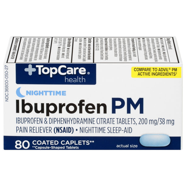 Muscles, Joints & Pain Relief TopCare Ibuprofen PM, Nighttime, Coated Caplets hero