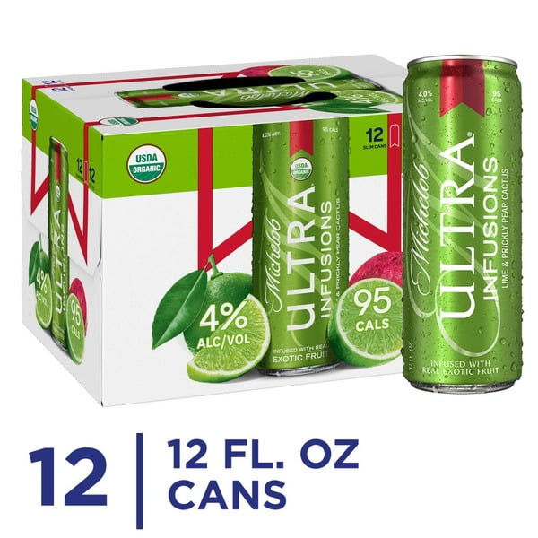 Beers & Coolers Michelob Ultra Infusions Lime & Prickly Pear Cactus Light Beer Cans hero