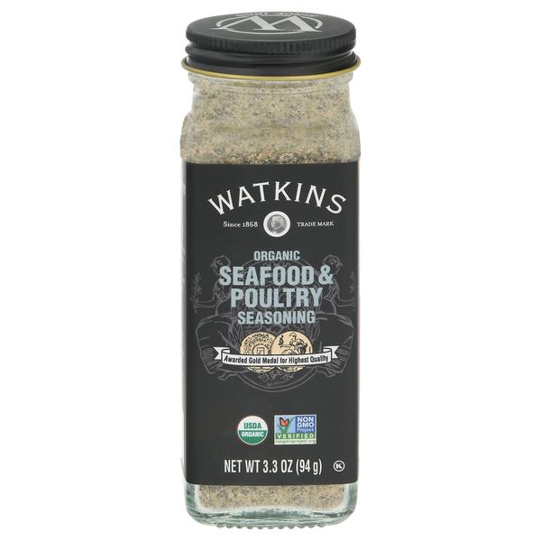 Spices & Seasonings Watkins Seasoning, Organic, Seafood & Poultry hero