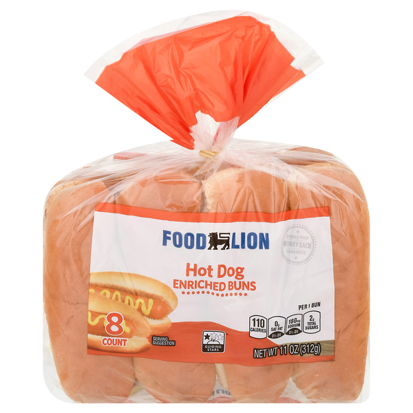 Packaged Bread Food Lion Hot Dog Buns, Enriched hero