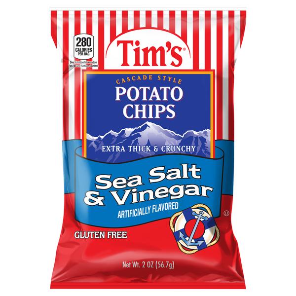 Chips & Pretzels Tim's  Potato Chips, Sea Salt & Vinegar, Cascade Style hero