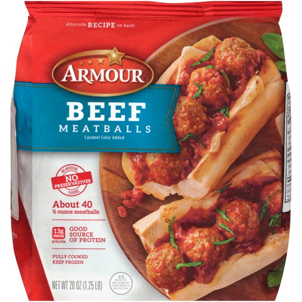 Frozen Meals Armour Beef Meatballs hero