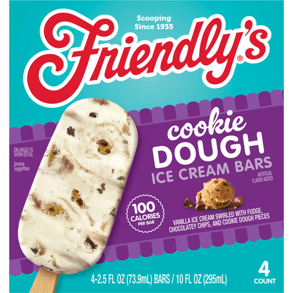 Friendly's Vanilla Ice Cream Bars with Fudge and Chocolatey Dough Pieces hero