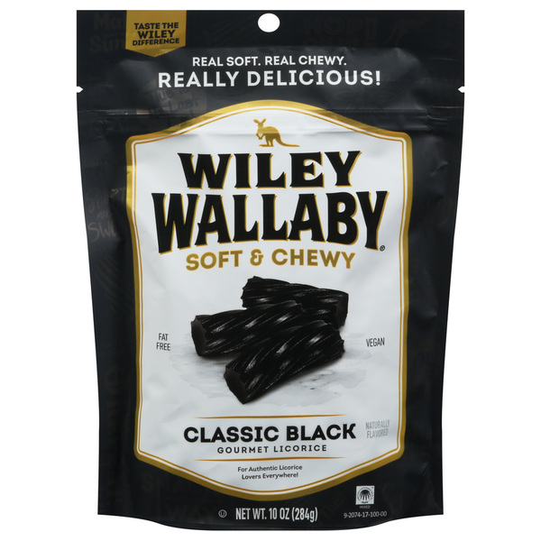 Candy & Chocolate Wiley Wallaby Licorice, Gourmet, Classic Black, Soft & Chewy hero