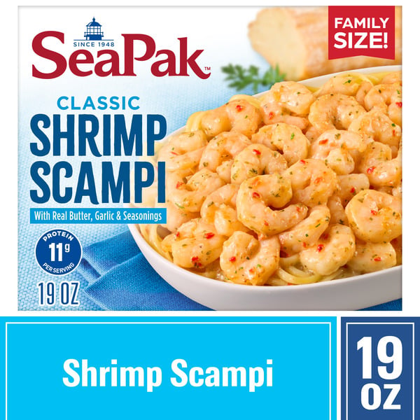 Frozen Meat & Seafood SeaPak Shrimp Scampi in a Blend of Real Butter, Garlic and Seasonings hero