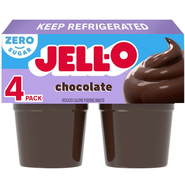 Pudding & Desserts Jell-O Chocolate Sugar Free Refrigerated Pudding Cup Snacks Value Pack hero