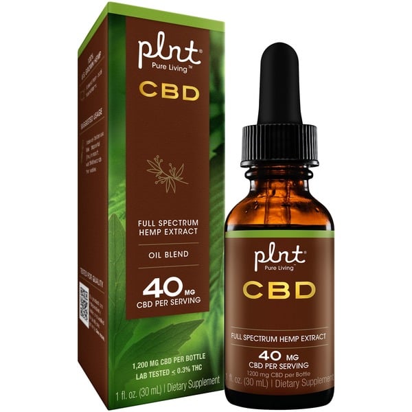 CBD Essential Oils Plnt 40mg CBD Unflavored Full Spectrum Hemp Extract Oil Blend hero