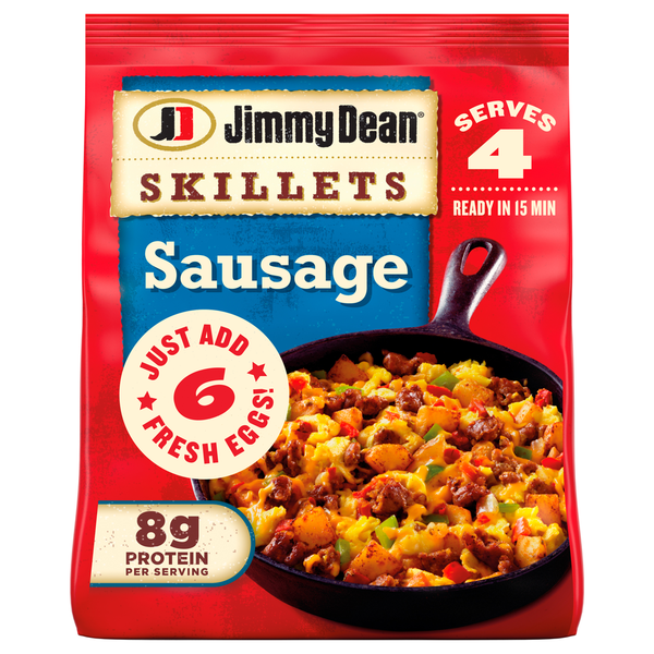 Hot Dogs, Bacon & Sausage Jimmy Dean Skillets, Sausage, Frozen Breakfast, 16 ounces hero