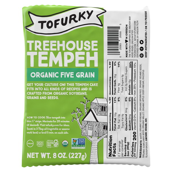 Tofu & Meat Alternatives Tofurky Tempeh, Treehouse, Organic Five Grain hero