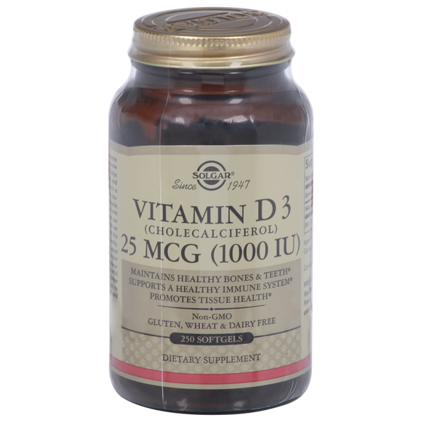 Vitamins & Supplements Solgar Vitamin D3, 25 mcg, Softgels hero