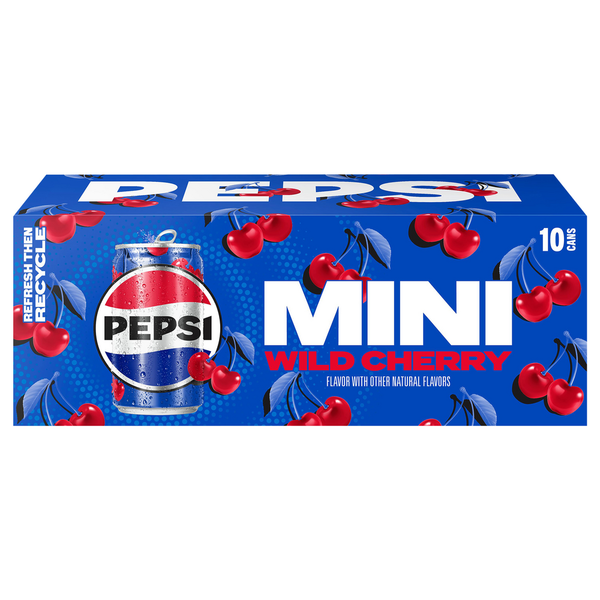 Soft Drinks Pepsi Soda, Wild Cherry, Mini hero