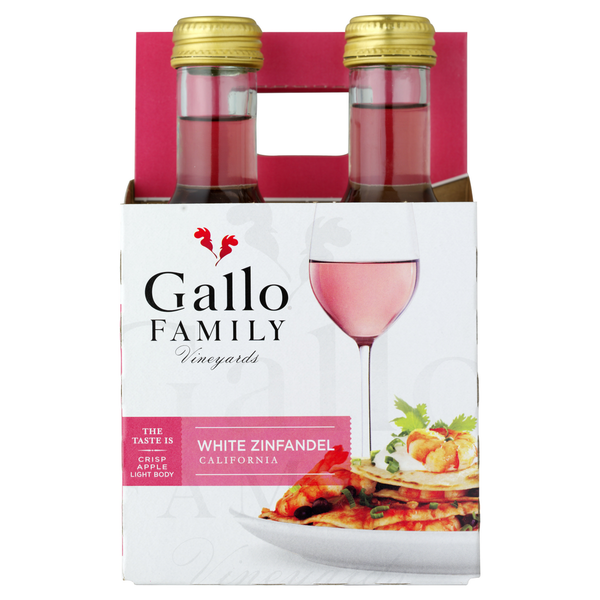 Rosés Gallo Family Vineyards White Zinfandel Wine 4 Single Serve Bottles hero