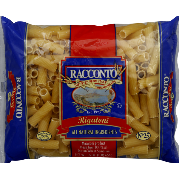 Dry Pasta Racconto Italian Foods Rigatoni, No. 25 hero