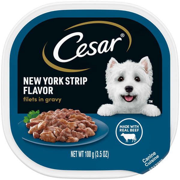 Dog Food & Care Cesar Filets in Gravy Soft Wet Dog Food New York Strip hero