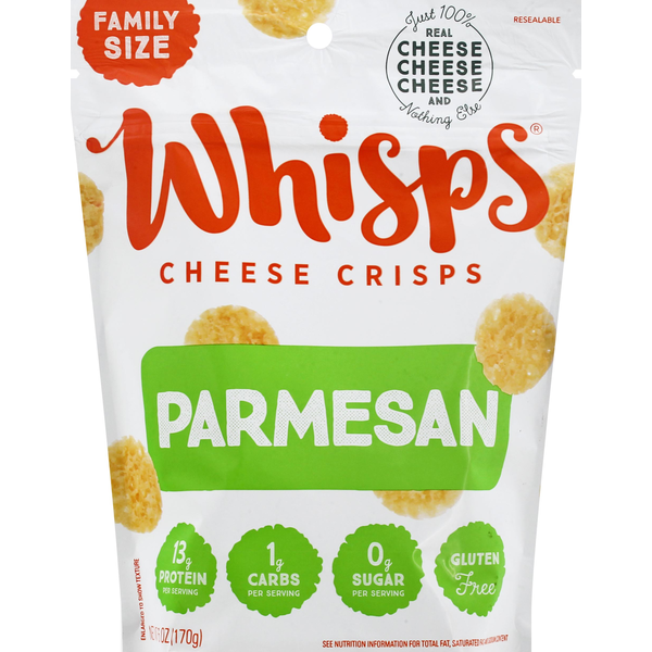 Chips & Pretzels Whisps Cheese Crisps, Parmesan, Family Size hero