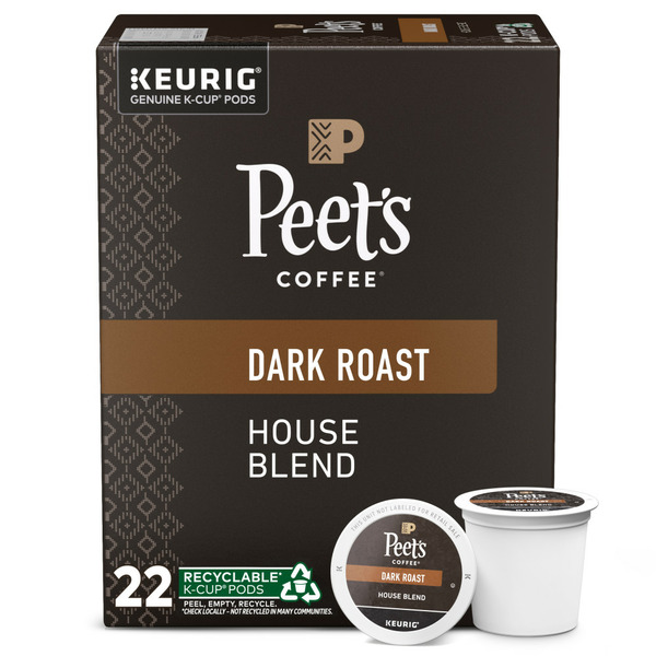 Coffee Peet's Coffee House Blend, Dark Roast K-Cup Pods hero