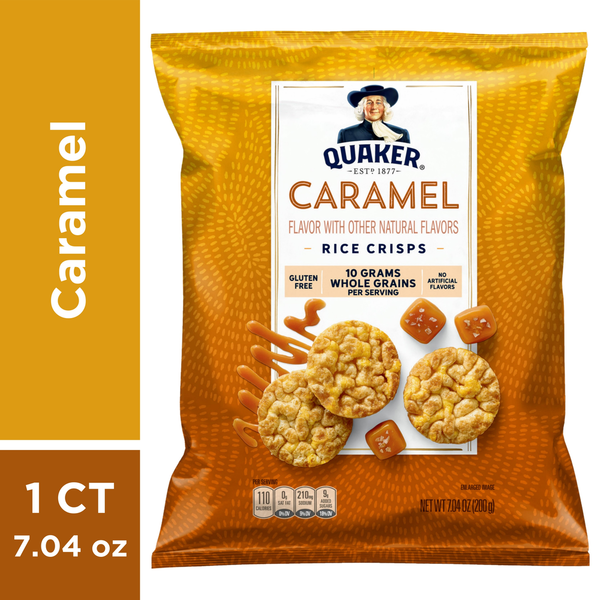 Chips & Pretzels Quaker Rice Crisps, Caramel hero